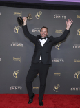 Mark Mottram backstage with his award for Outstanding Stunt Coordination for Comedy Programming for The Gentlemen at the 76th Creative Arts Emmy Awards