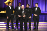 The team from Welcome To Wrexham accepts the award for Outstanding Picture Editing for an Unstructured Reality Program at the 75th Creative Arts Emmy Awards