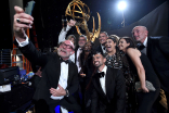 The team from Queer Eye backstage at the 2022 Creative Arts Emmy Awards.