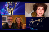 Jeffrey Dean Morgan and Hilarie Burton Morgan present the Emmy for Outstanding Contemporary Makeup (Non-Prosthetic) to Kirsten Sage Coleman for Euphoria on Night Five of the Creative Arts Emmys. 