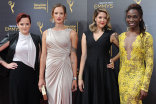 Kate Fisher, Jen Richards, Laura Zak, and Angelica Ross on the red carpet at the 2016 Creative Arts Emmys.