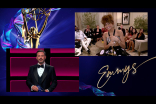 Jimmy Kimmel presents the award for Outstanding Lead Actress in a Drama Series to Zendaya for Euphoria at the 72nd Emmy Awards.