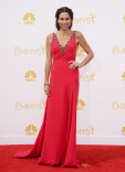 Minnie Driver of About A Boy arrives at the 66th Emmy Awards.