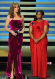 Allison Janney (l) and Octavia Spencer of  (r) present an award at the 66th Emmys.