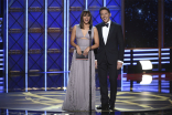 Rashida Jones and Mark Feuerstein on stage at the 69th Primetime Emmy Awards