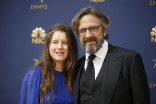 Sarah Cain and Marc Maron 