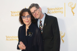 Lily Tomlin and Bob Bergen, governors of the Television Academy Peformers Peer Group, arrive at the Montage Beverly Hills for their peers&#039; Primetime Emmy nominee reception.