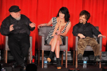 George R. R. Martin, Lena Headey and Peter Dinklage onstage at An Evening with Game of Thrones.