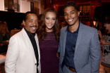 Obba Babatunde, Reign Edwards, and Rome Flynn at the Daytime Peer Group celebration August 26, 2015, at the Montage in Beverly Hills, California.