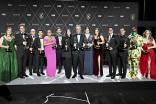 The team from Last Week Tonight with John Oliver backstage at the 75th Emmy Awards 