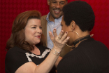 Renee Lawless greets April Parker Jones at the Television Academy&#039;s first member event in Atlanta, &quot;A Conversation with Tyler Perry,&quot; at the Woodruff Arts Center on Thursday, May 4, 2017.