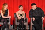 Sophie Turner, Maisie Williams and Game of Thrones author George R.R. Martin onstage at An Evening with Game of Thrones.